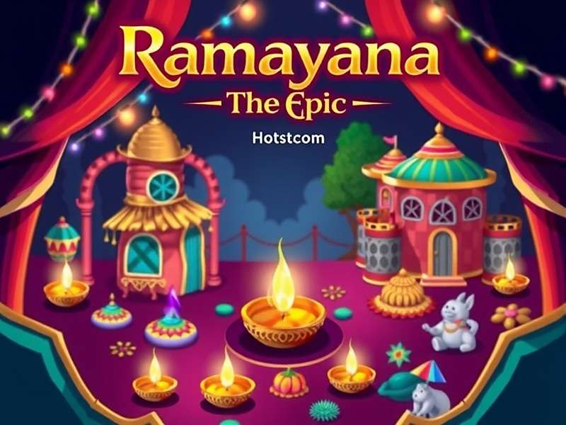 Diwali celebration in Ramayana The Epic showing game world decorated with lights and diyas